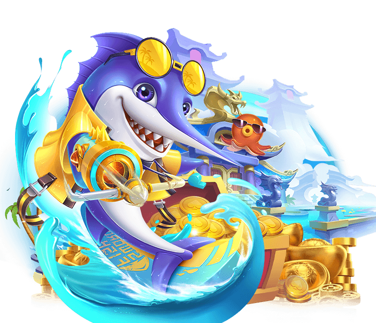 Hình ảnh game Bắn Cá Hải Vương với đồ họa sinh vật biển phong phú và hiệu ứng súng đạn mạnh mẽ